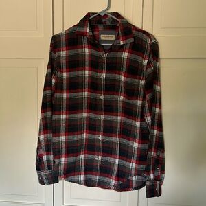 Tallwoods Bruno Milano Small Gray and Red Flannel Shirt
